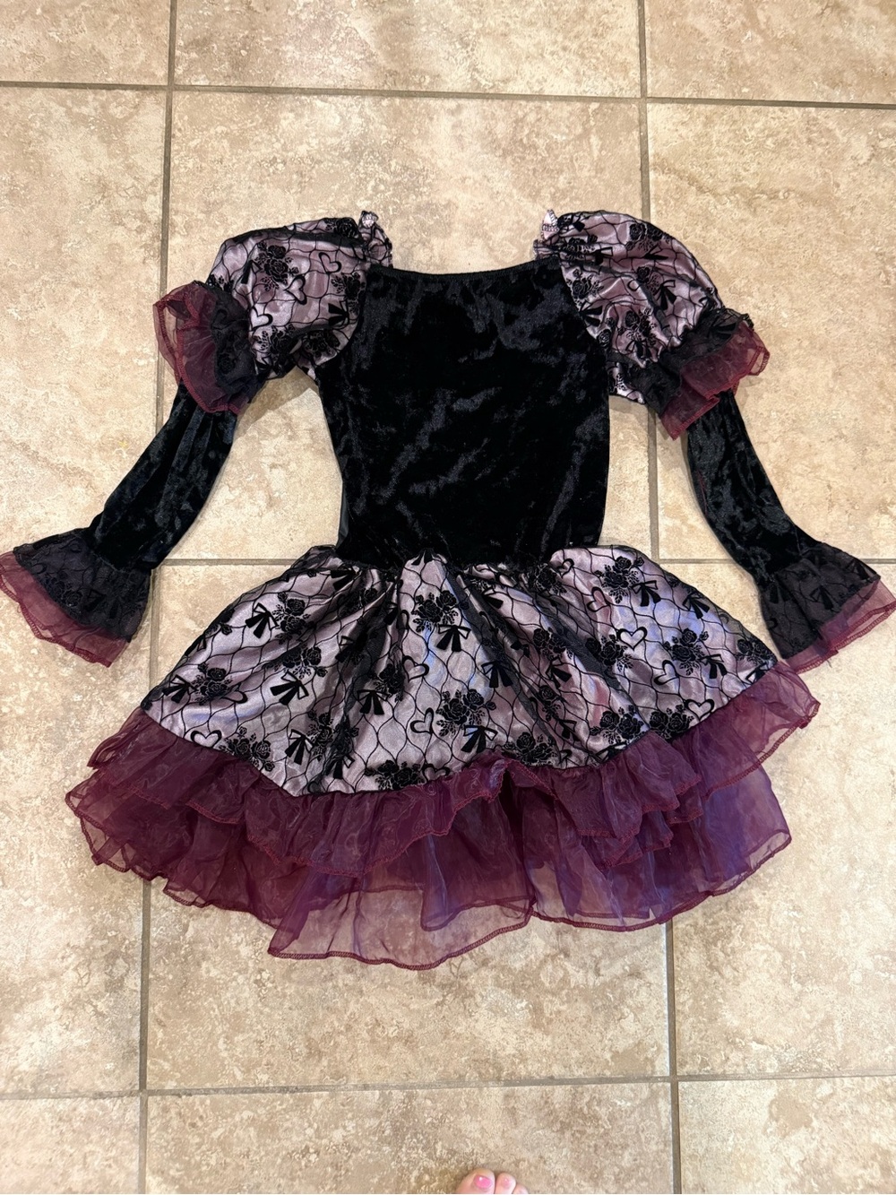 Spirit Halloween Girls Dark Rose Gothic Doll Costume - Picture 5 of 5
